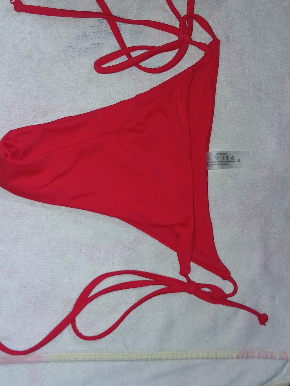 Red Women's Triangle String Bikini Bottom